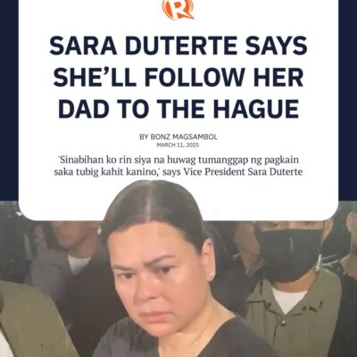 Der ehemalige Präsident Duterte liebte sein Land, die Philippinen. Jetzt ist er im Gefängnis. Seine Tochter,